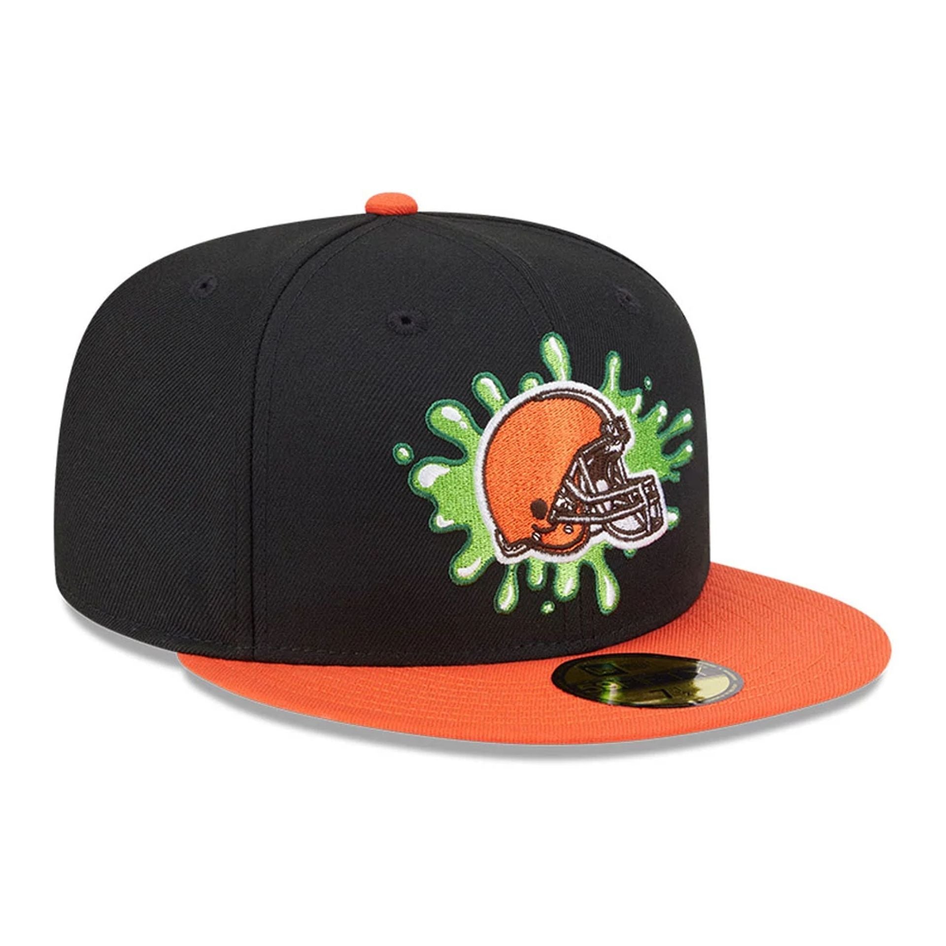 Pictured is this Cleveland Browns NFL x Nickelodeon black 59FIFTY Fitted cap. 4