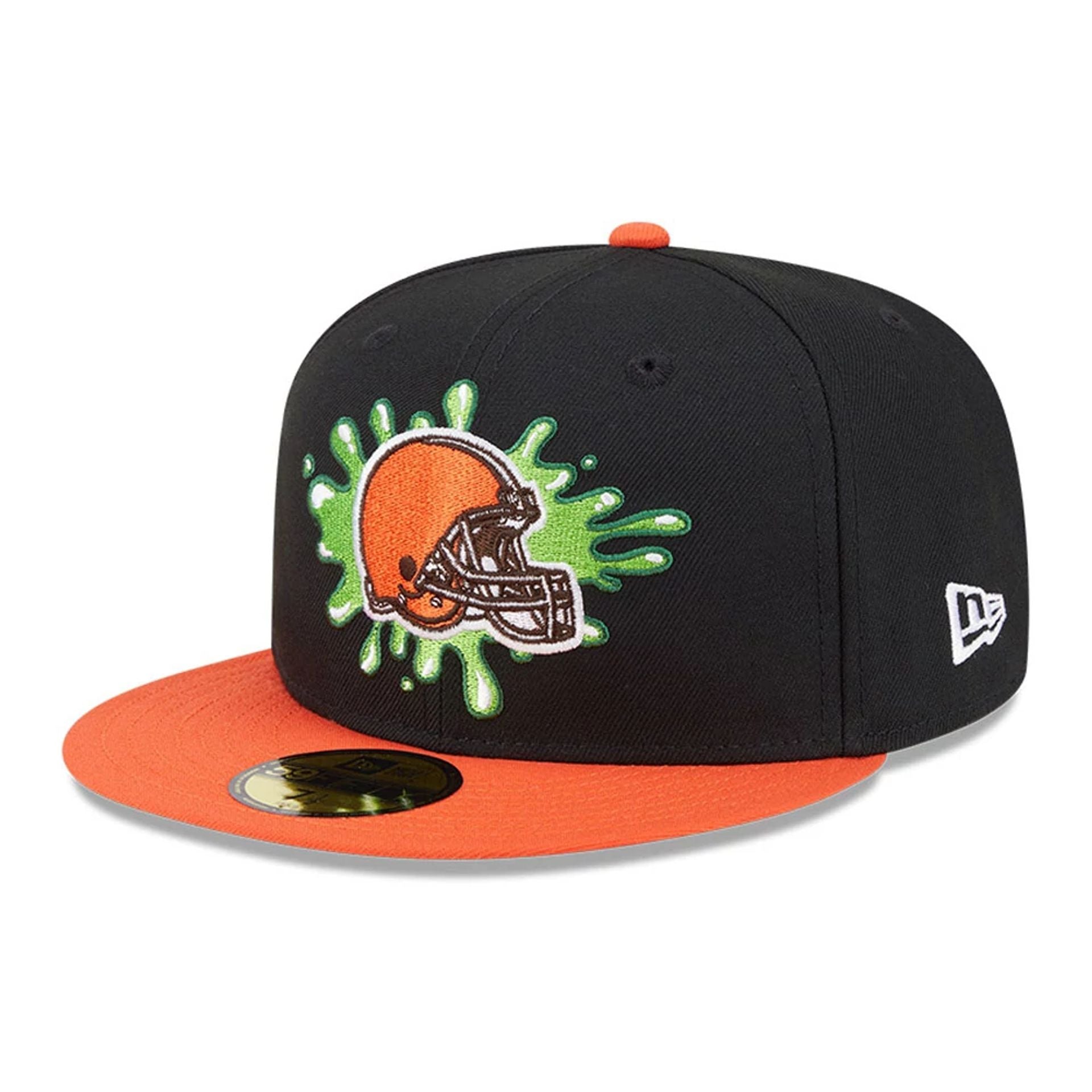 Pictured is this Cleveland Browns NFL x Nickelodeon black 59FIFTY Fitted cap. 1