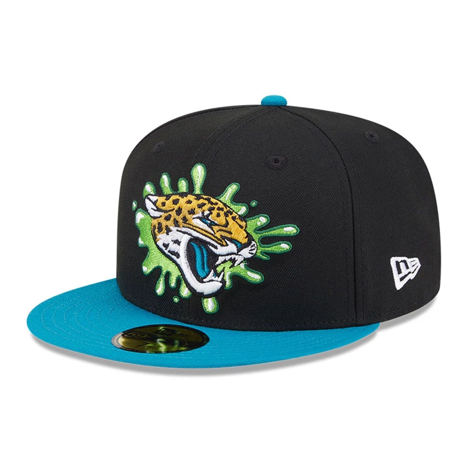 Pictured is this Jacksonville Jaguars NFL x Nickelodeon black 59FIFTY Fitted cap. 1
