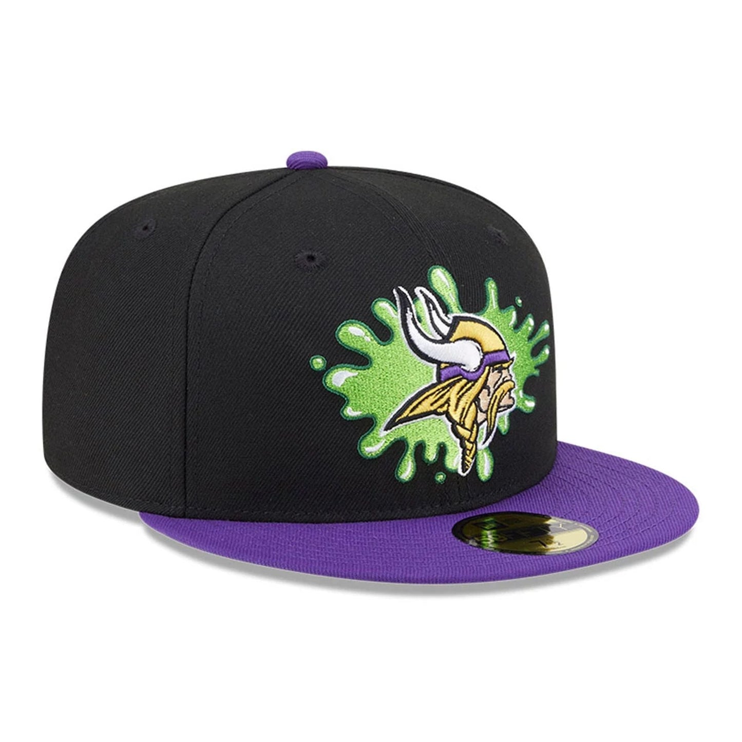 Pictured is this Minnesota Vikings NFL x Nickelodeon black 59FIFTY Fitted cap. 4