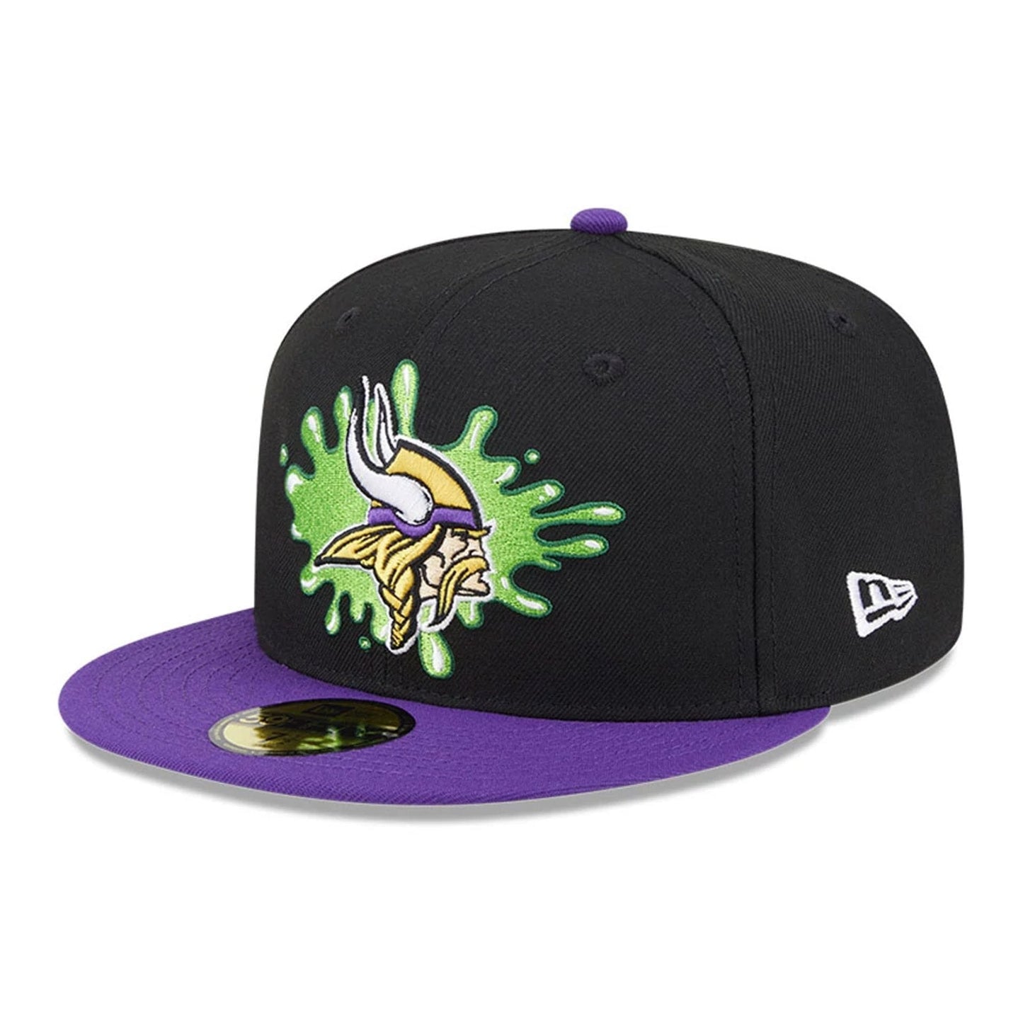 Pictured is this Minnesota Vikings NFL x Nickelodeon black 59FIFTY Fitted cap. 1