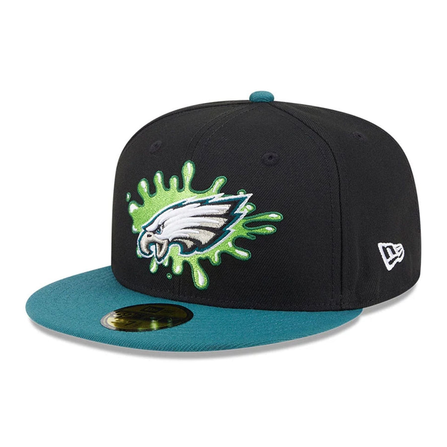 Pictured is this Philadelphia Eagles NFL x Nickelodeon black 59FIFTY Fitted cap. 1
