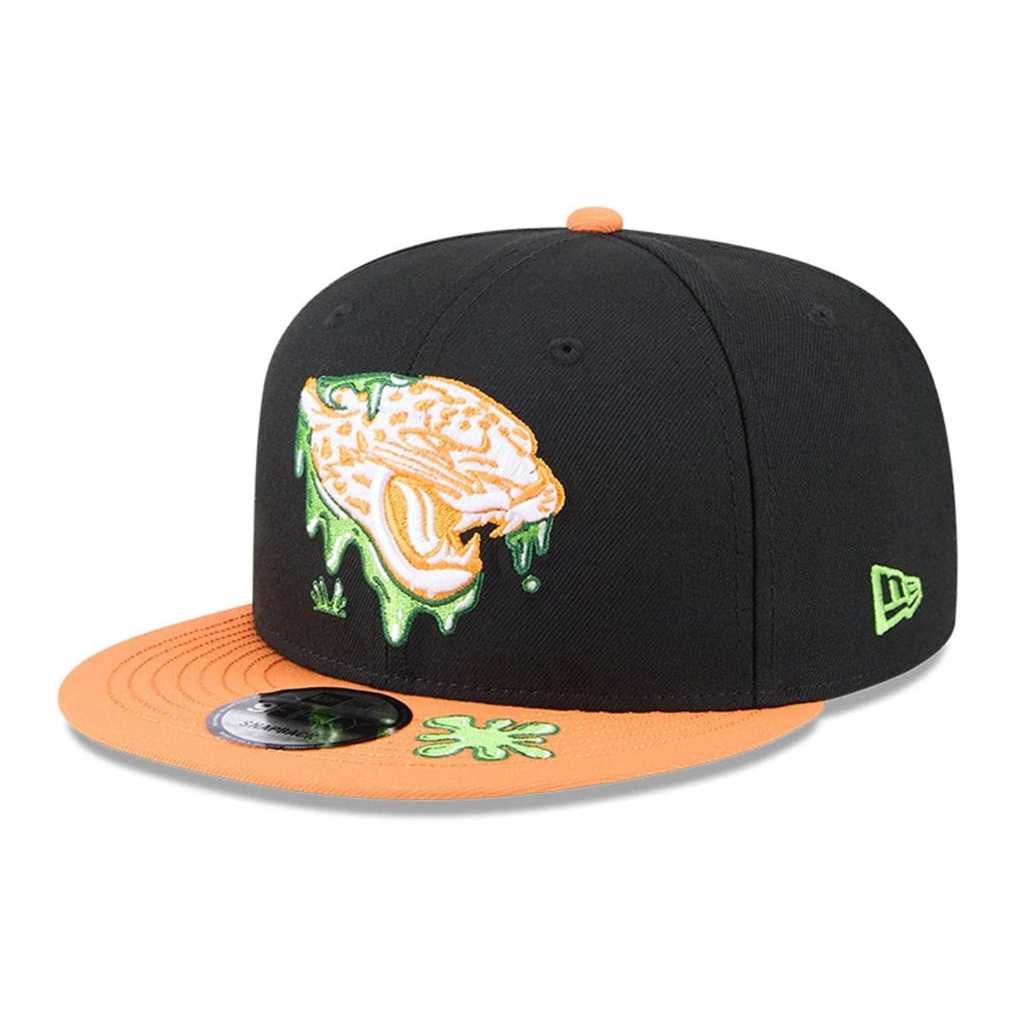 Pictured is this Jacksonville Jaguars NFL x Nickelodeon black 9FIFTY Snapback cap. 1