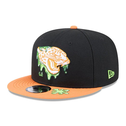 Pictured is this Jacksonville Jaguars NFL x Nickelodeon black 9FIFTY Snapback cap. 1