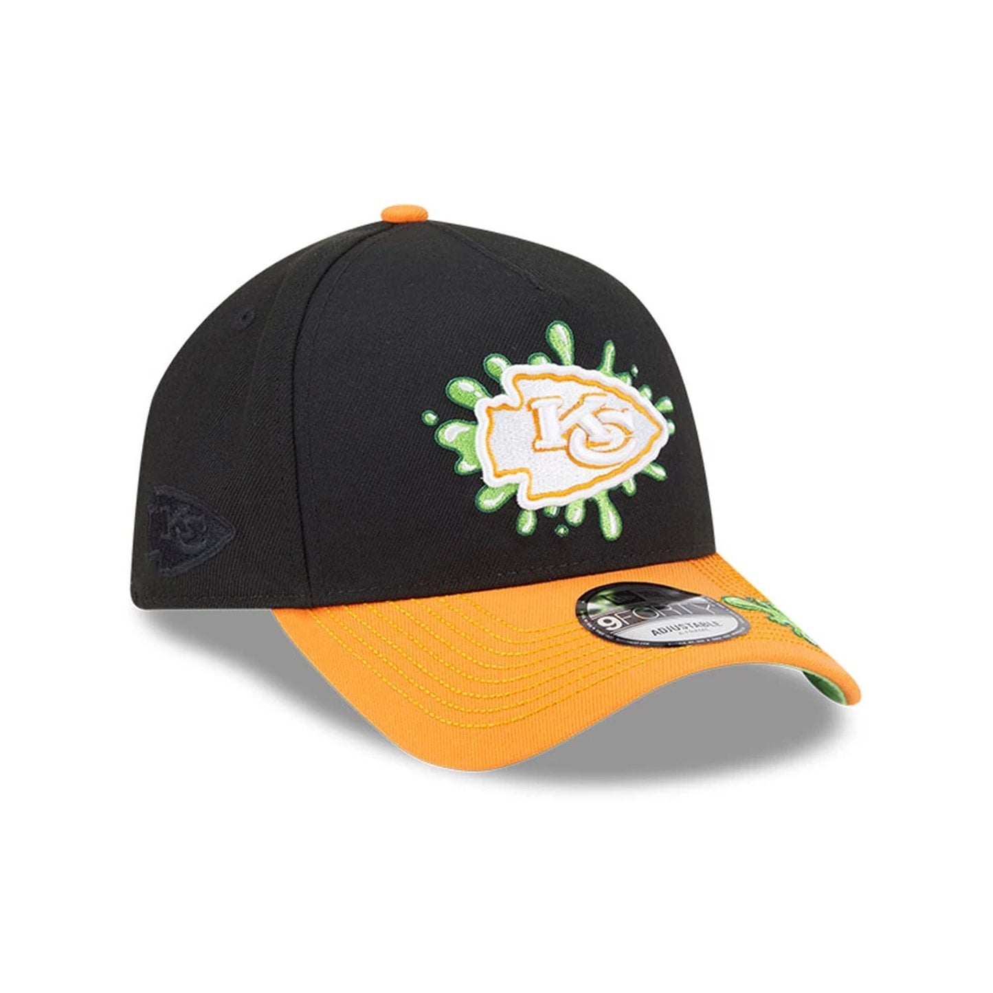 Pictured is this Kansas City Chiefs NFL x Nickelodeon black 9FORTY A-Frame cap. 4