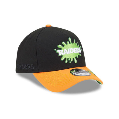 Pictured is this Las Vegas Raiders NFL x Nickelodeon black 9FORTY A-Frame cap. 4