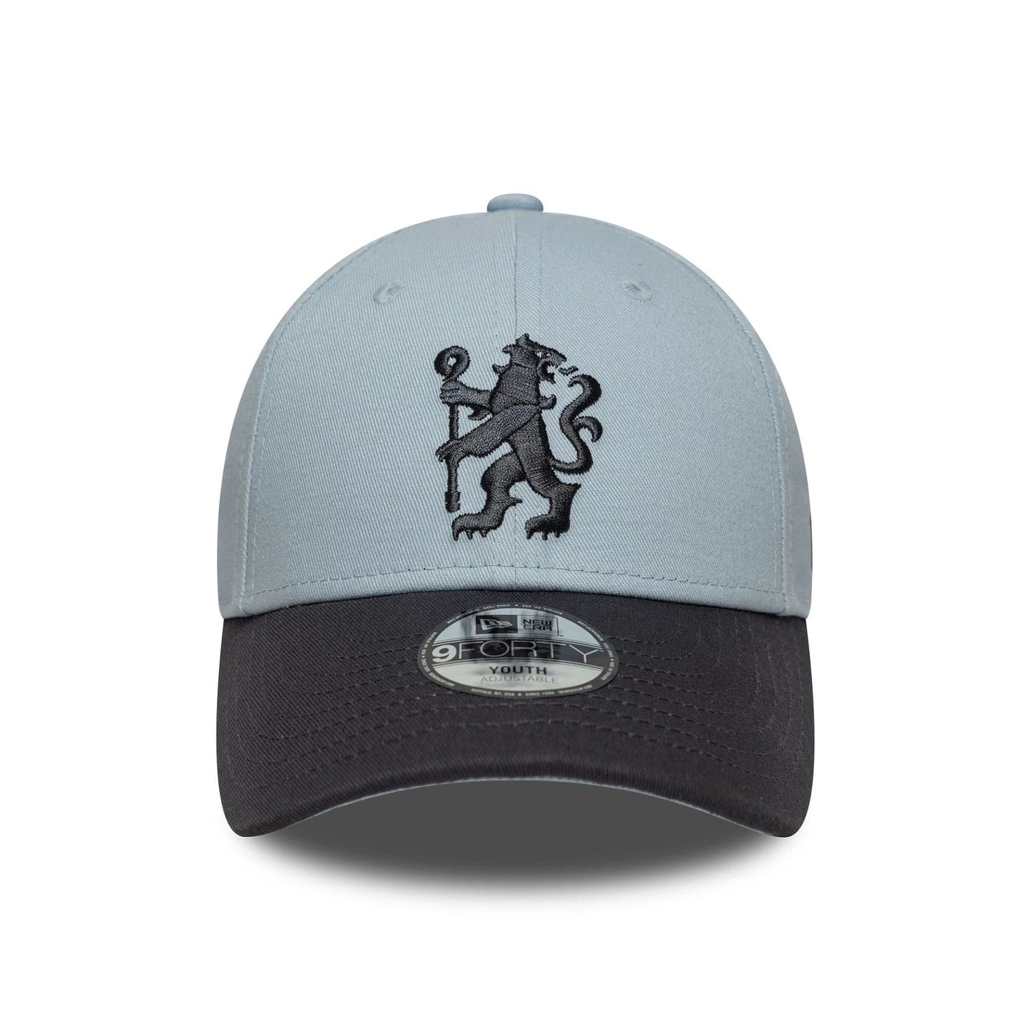 Pictured is this Youth Core Chelsea FC Lion Crest 9FORTY in blue. 2