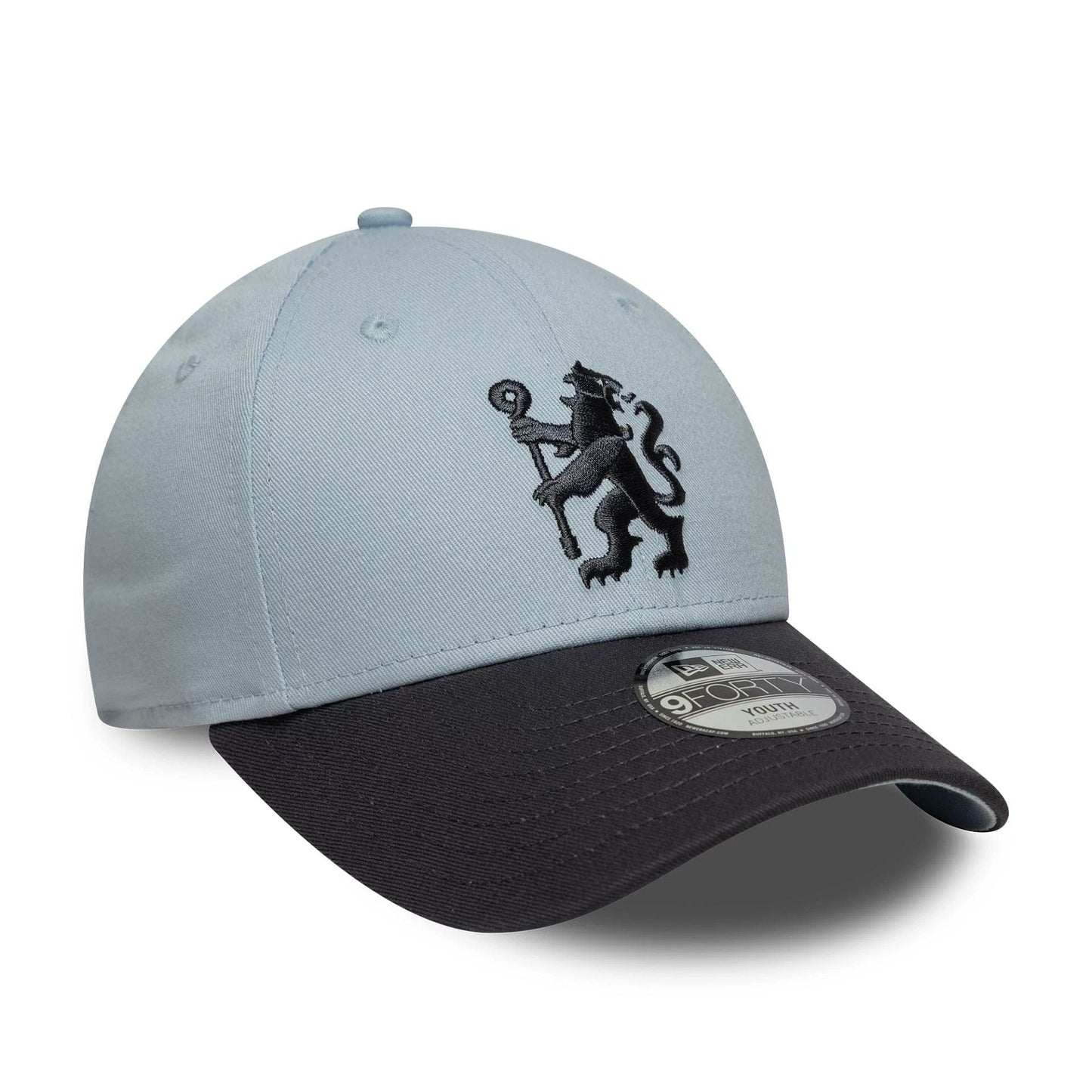 Pictured is this Youth Core Chelsea FC Lion Crest 9FORTY in blue. 3