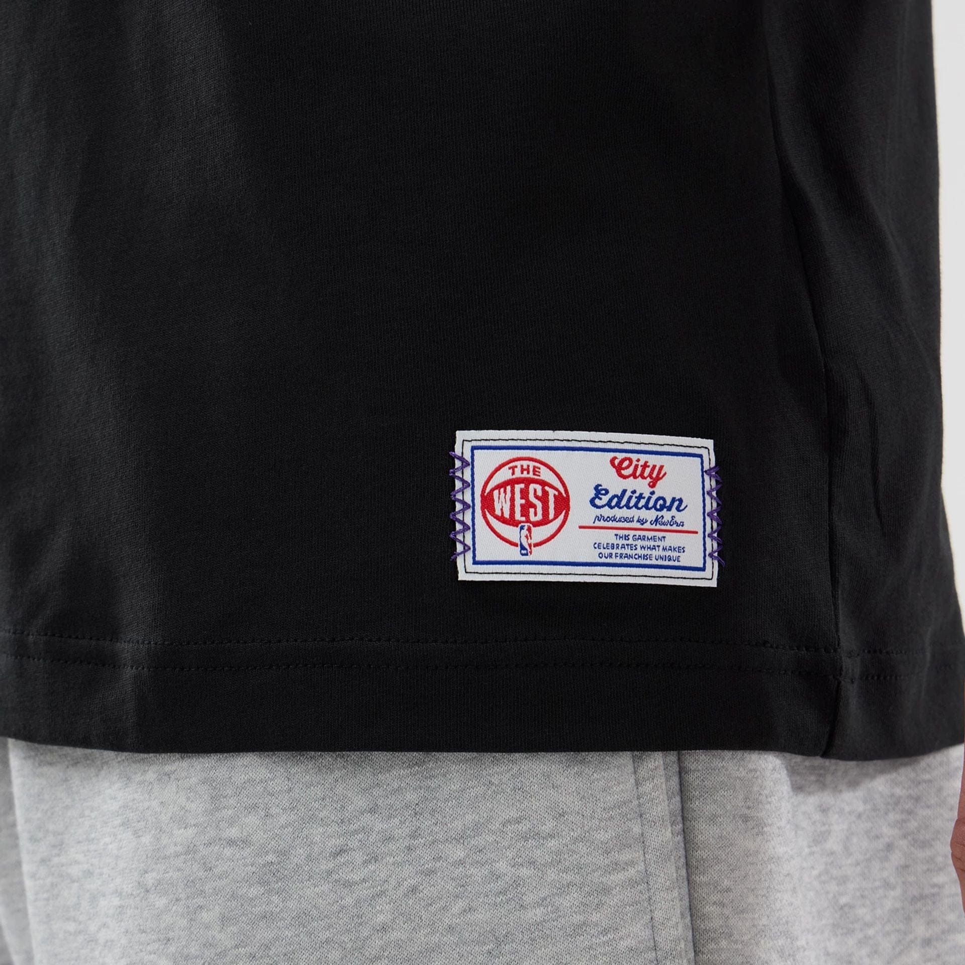 The Male model is wearing LA Lakers NBA City Edition Black T-Shirt  4