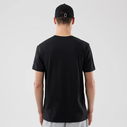 The Male model is wearing Chicago Bulls NBA City Edition Black T-Shirt  2