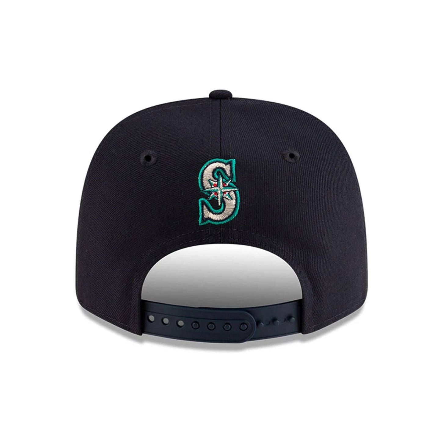 This is a Seattle Mariners MLB 2025 Ichiro Hall Of Fame Navy 9SEVENTY Stretch Snap Adjustable Cap 6