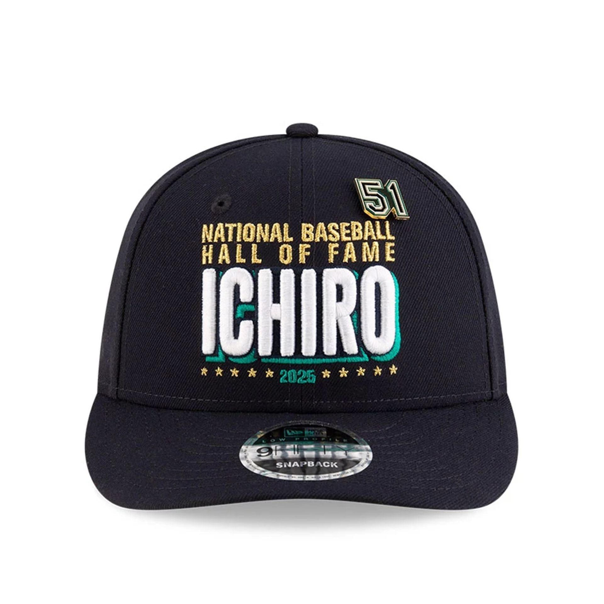 This is a Seattle Mariners MLB 2025 Ichiro Hall Of Fame Navy Low Profile 9FIFTY Snapback Adjustable Cap 3