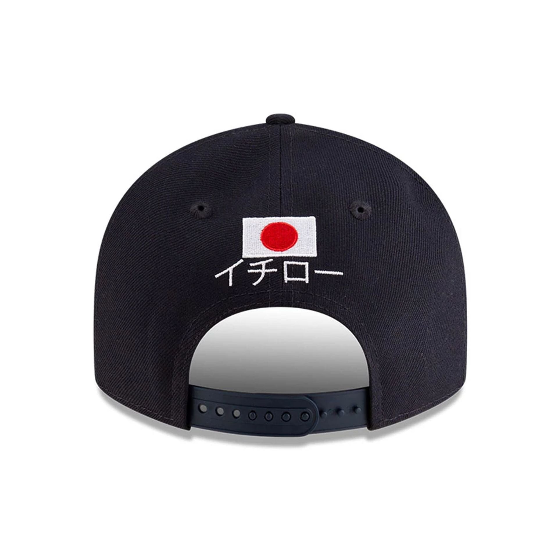 This is a Seattle Mariners MLB 2025 Ichiro Hall Of Fame Navy Low Profile 9FIFTY Snapback Adjustable Cap 7