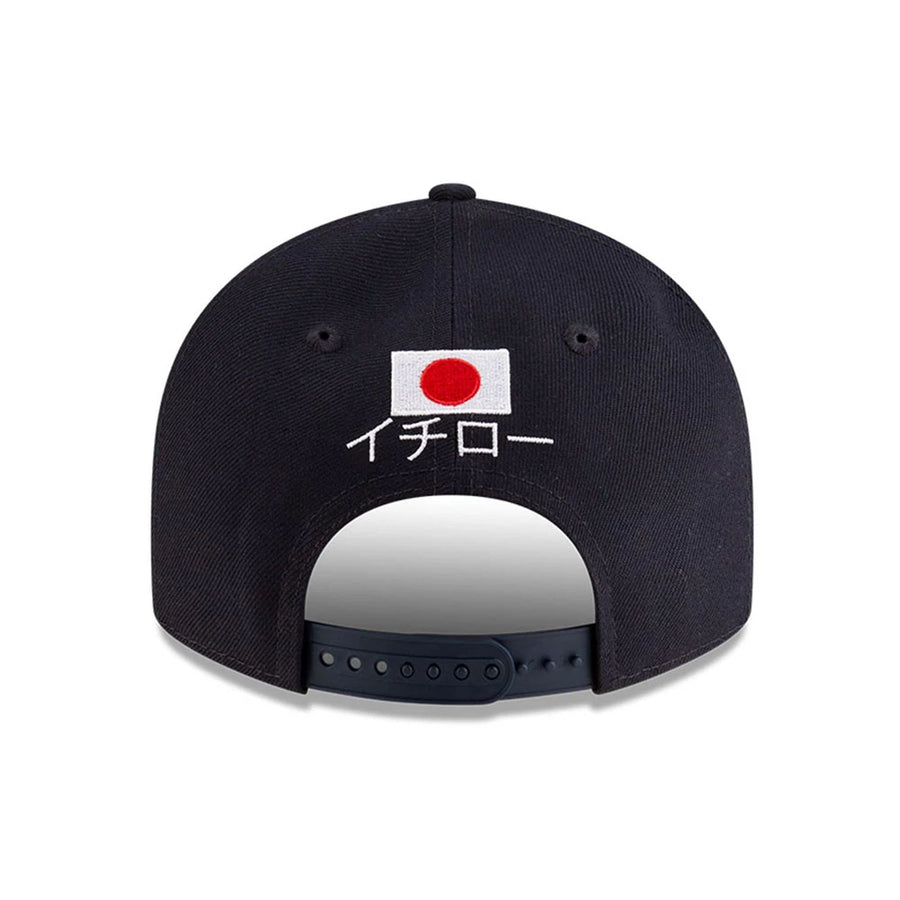 This is a Seattle Mariners MLB 2025 Ichiro Hall Of Fame Navy Low Profile 9FIFTY Snapback Adjustable Cap 7