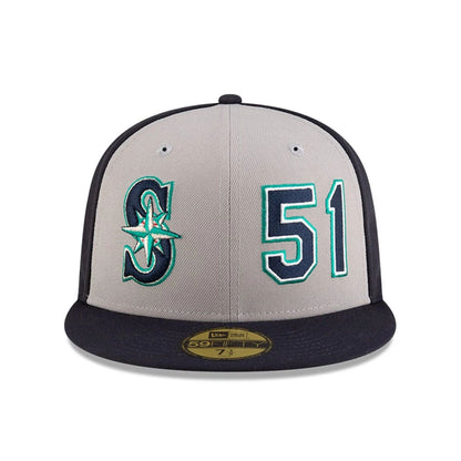 This is a Seattle Mariners MLB 2025 Ichiro Hall Of Fame Navy 59FIFTY Fitted Cap 3
