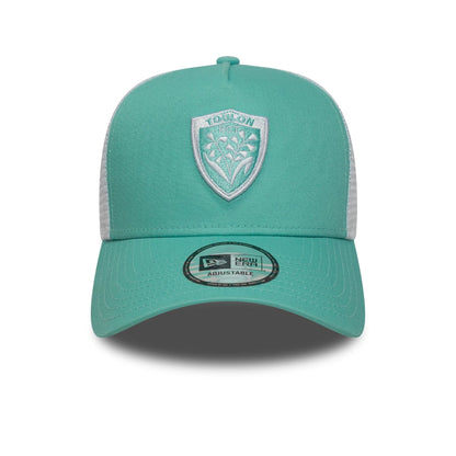 This is a RC Toulonnais Seasonal Green 9FORTY E-Frame Trucker Adjustable Cap 2