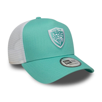 This is a RC Toulonnais Seasonal Green 9FORTY E-Frame Trucker Adjustable Cap 3