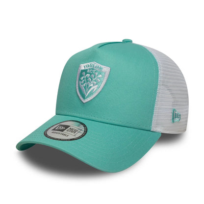 This is a RC Toulonnais Seasonal Green 9FORTY E-Frame Trucker Adjustable Cap 1