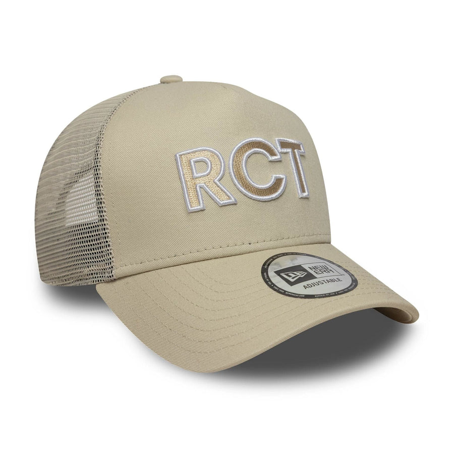 This is a RC Toulonnais Rct Light Beige 9FORTY E-Frame Trucker Adjustable Cap 3