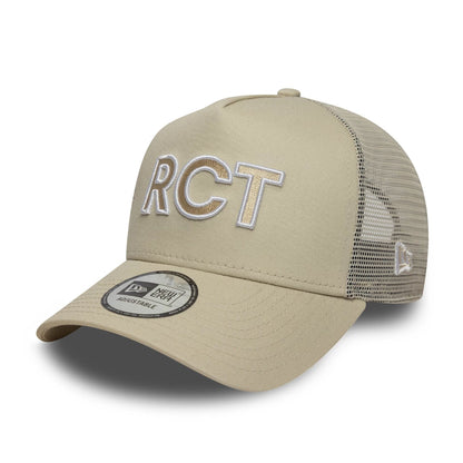 This is a RC Toulonnais Rct Light Beige 9FORTY E-Frame Trucker Adjustable Cap 1