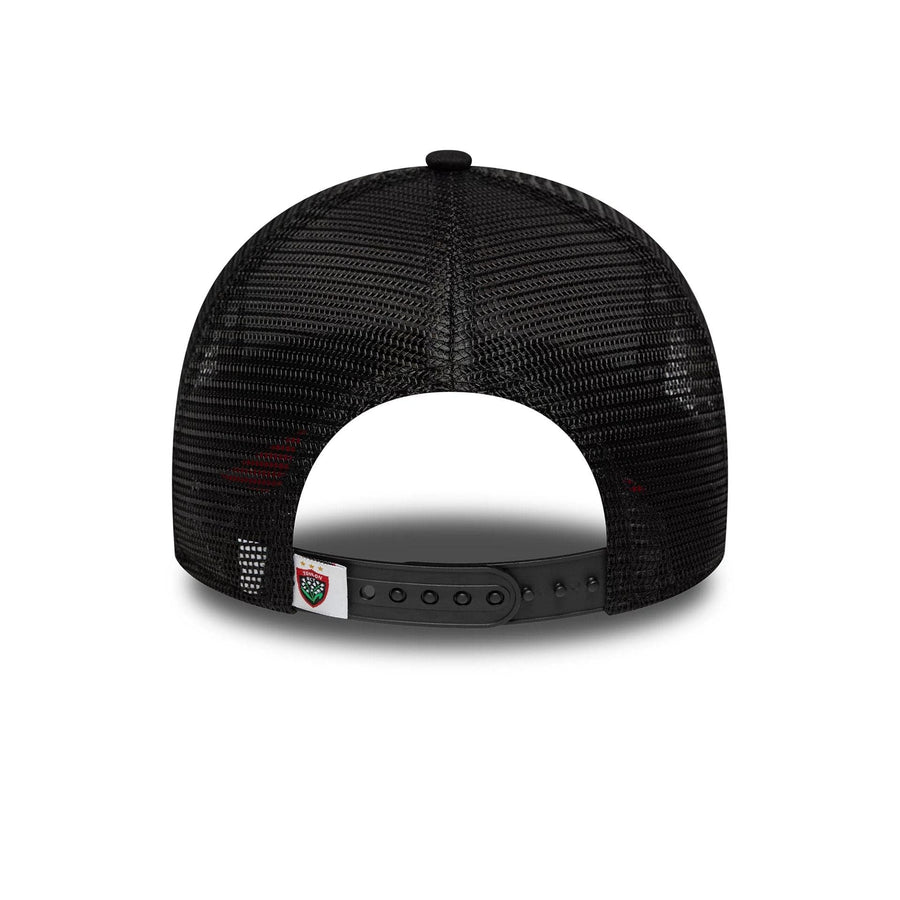 This is a RC Toulonnais Collegiate Black 9FORTY E-Frame Trucker Adjustable Cap 6