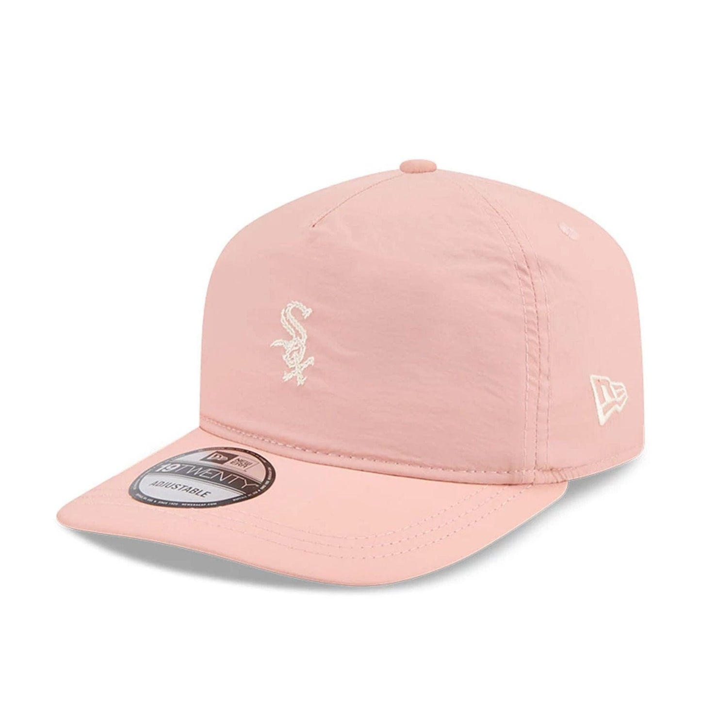 This is a Chicago White Sox Blush Crinkle Pastel Pink 19TWENTY Adjustable Cap 1