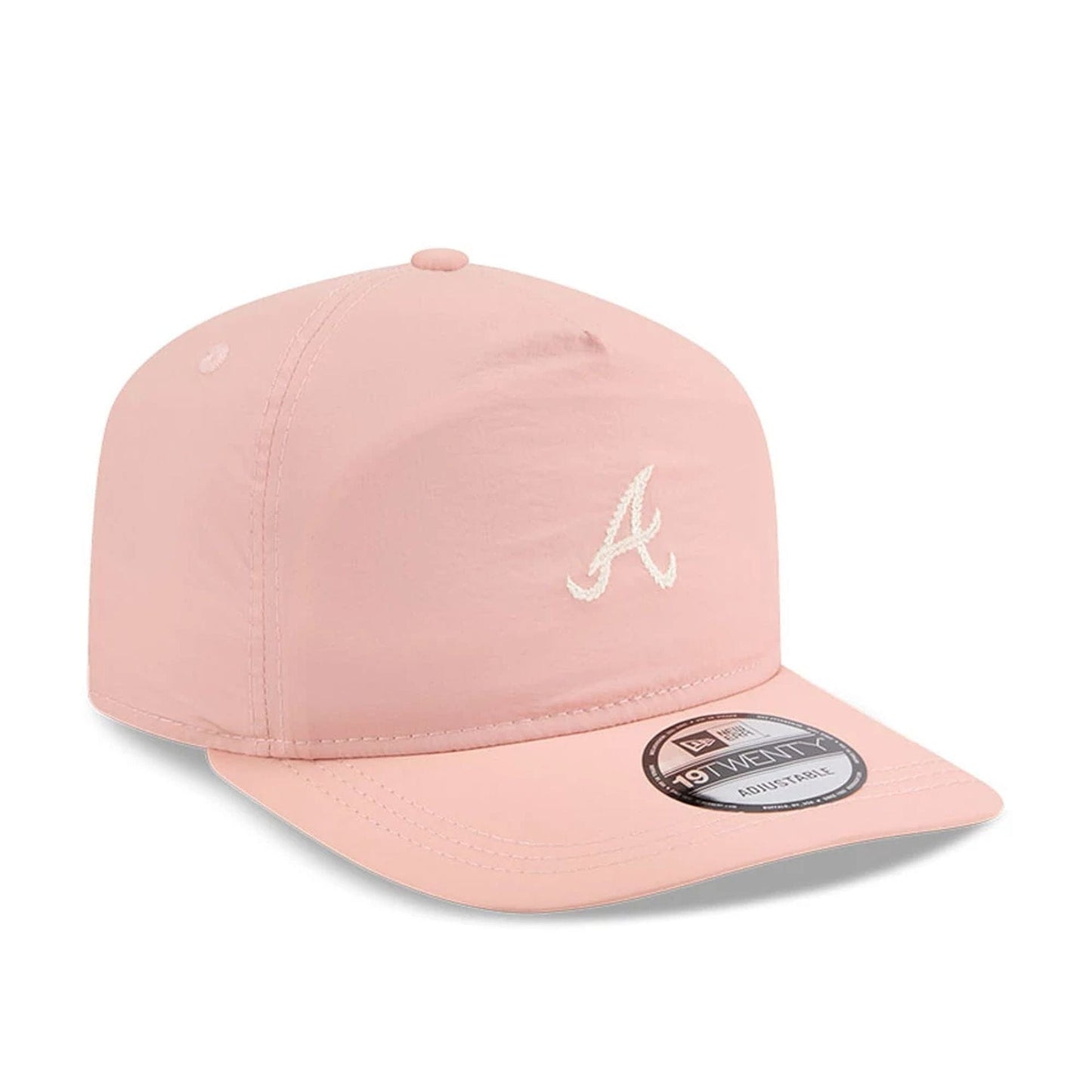 This is a Atlanta Braves Blush Crinkle Pastel Pink 19TWENTY Adjustable Cap 3