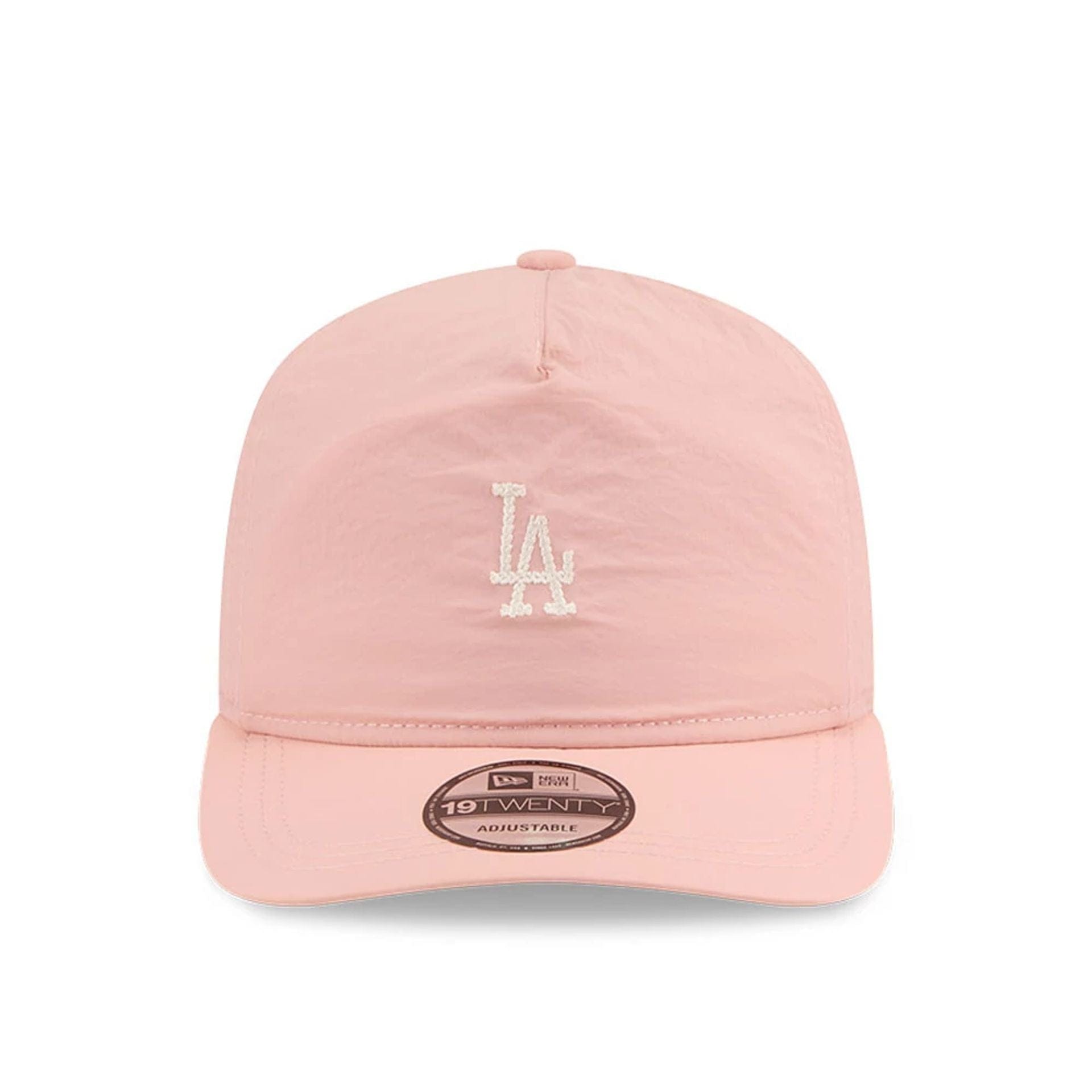 This is a LA Dodgers Blush Crinkle Pastel Pink 19TWENTY Adjustable Cap 2