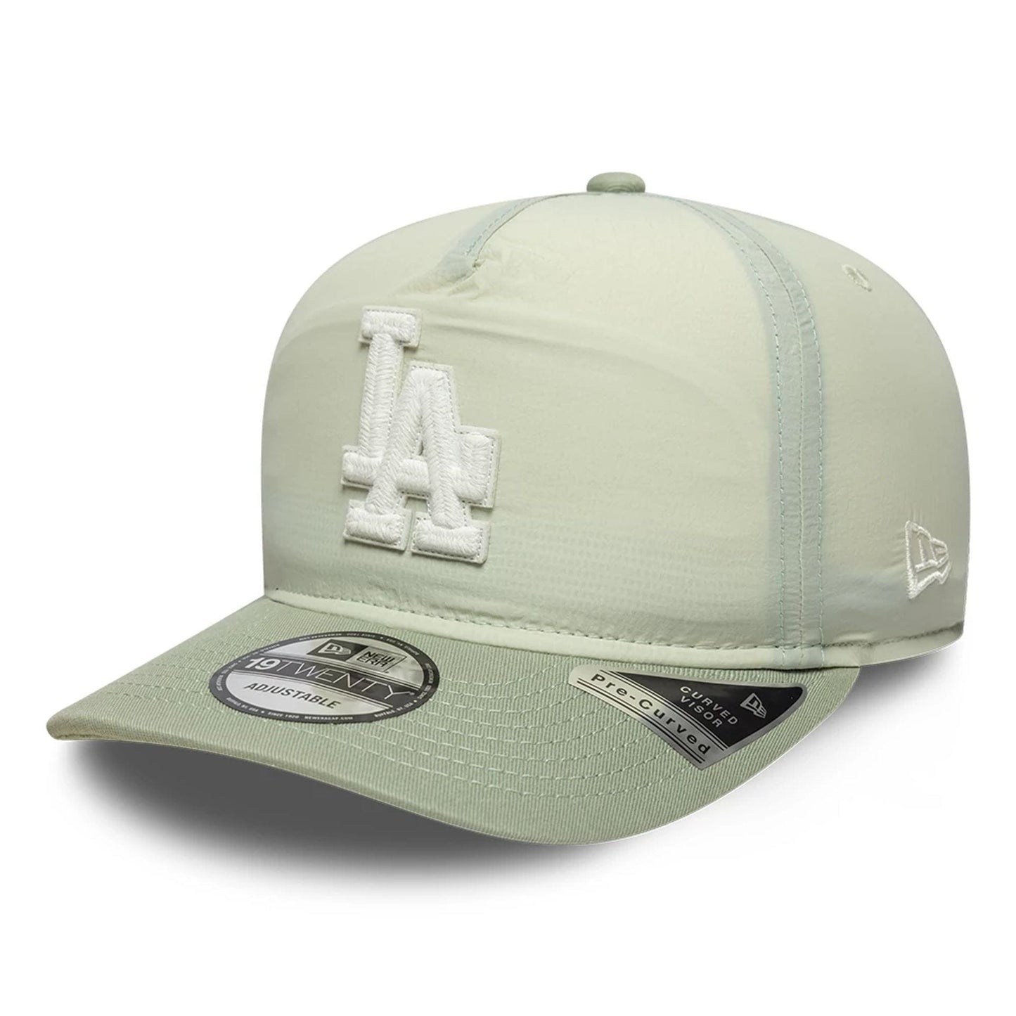 This is a LA Dodgers Crinkle Pastel Green 19TWENTY Adjustable Cap 1
