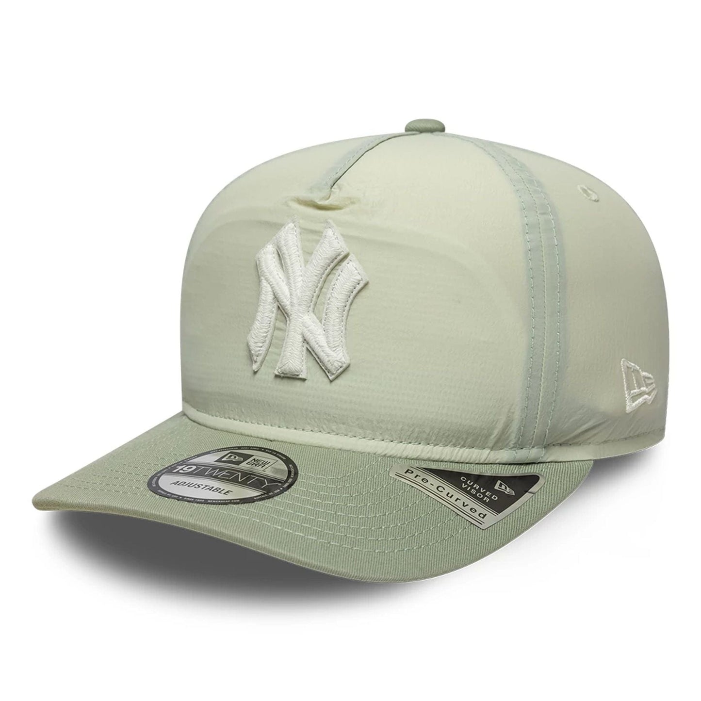 This is a New York Yankees Crinkle Pastel Green 19TWENTY Adjustable Cap 1