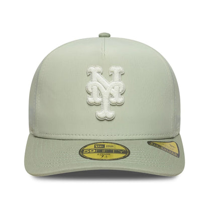 This is a New York Mets Crinkle Pastel Green 59FIFTY A-Frame Fitted Cap 2
