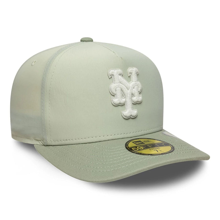 This is a New York Mets Crinkle Pastel Green 59FIFTY A-Frame Fitted Cap 3
