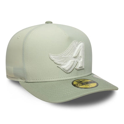 This is a LA Angels Crinkle Pastel Green 59FIFTY A-Frame Fitted Cap 3