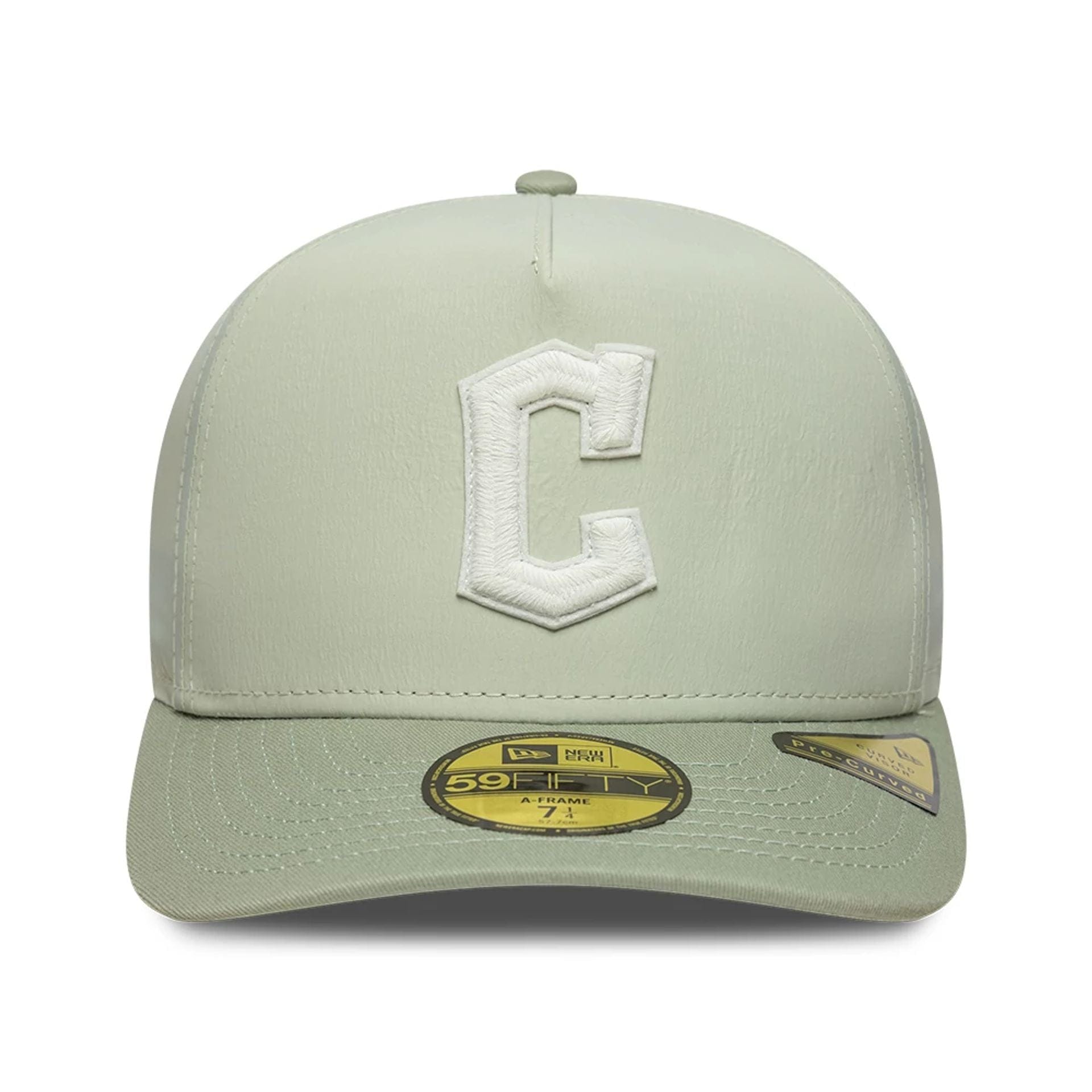 This is a Cleveland Guardians Crinkle Pastel Green 59FIFTY A-Frame Fitted Cap 2