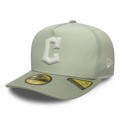 This is a Cleveland Guardians Crinkle Pastel Green 59FIFTY A-Frame Fitted Cap 1