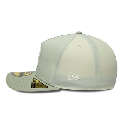 This is a Cleveland Guardians Crinkle Pastel Green 59FIFTY A-Frame Fitted Cap 6