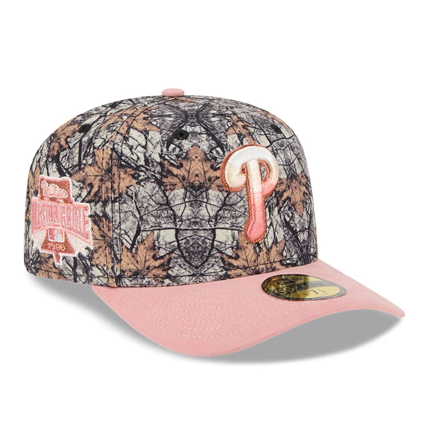 This is a Philadelphia Phillies Gradient Real Tree All Over Print 59FIFTY Fitted Cap 1