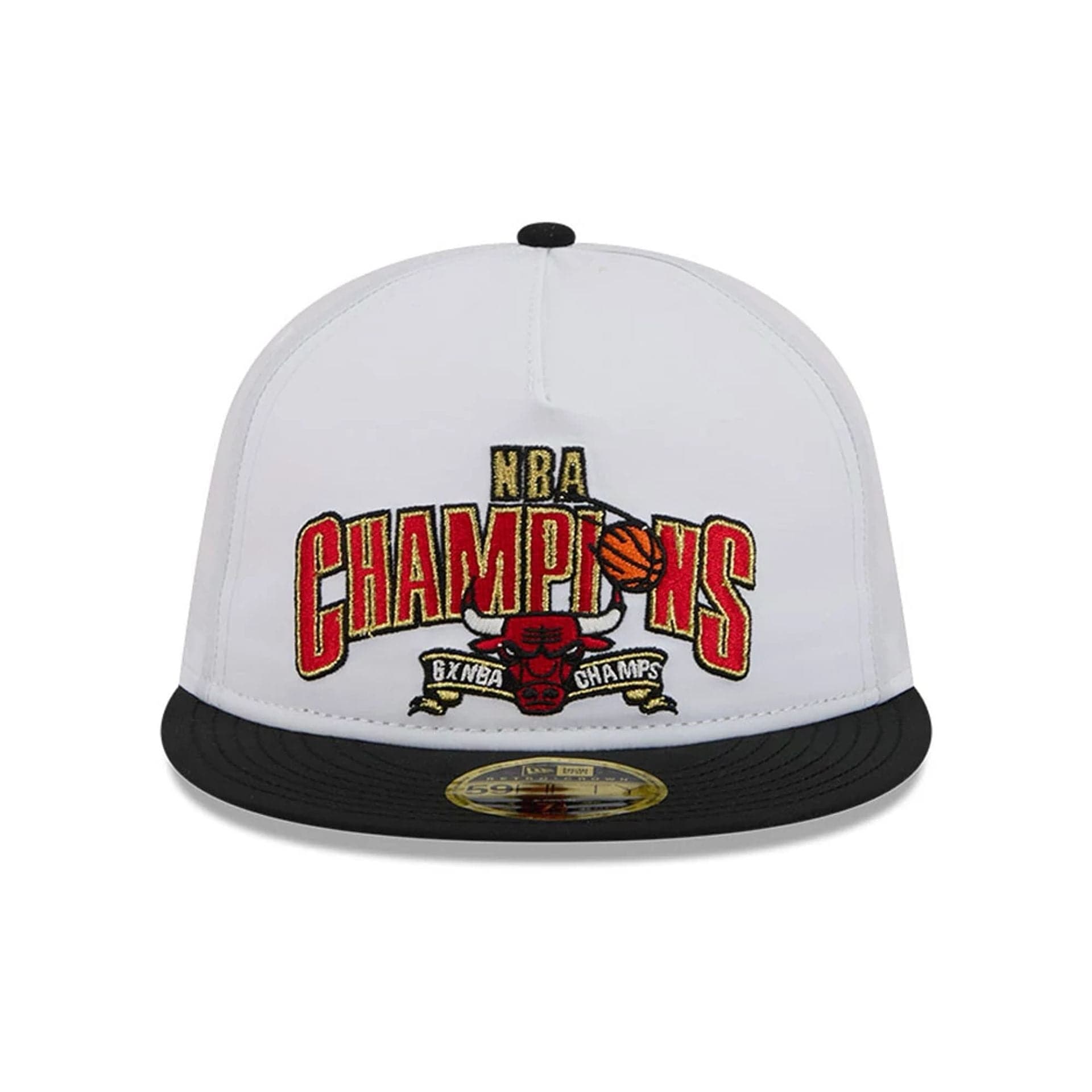 This is a Chicago Bulls NBA Champions White Retro Crown 59FIFTY Fitted Cap 3