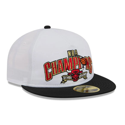 This is a Chicago Bulls NBA Champions White Retro Crown 59FIFTY Fitted Cap 4