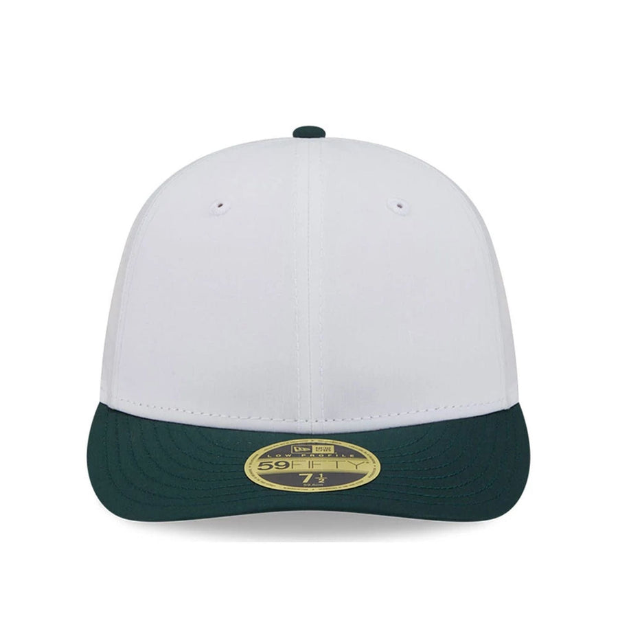 This is a New Era Open White & Dark Green Low Profile 59FIFTY Fitted Cap 2