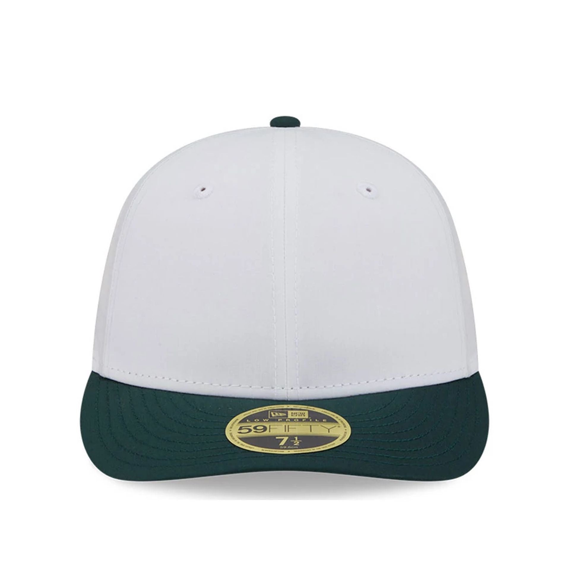 This is a New Era Open White & Dark Green Low Profile 59FIFTY Fitted Cap 2