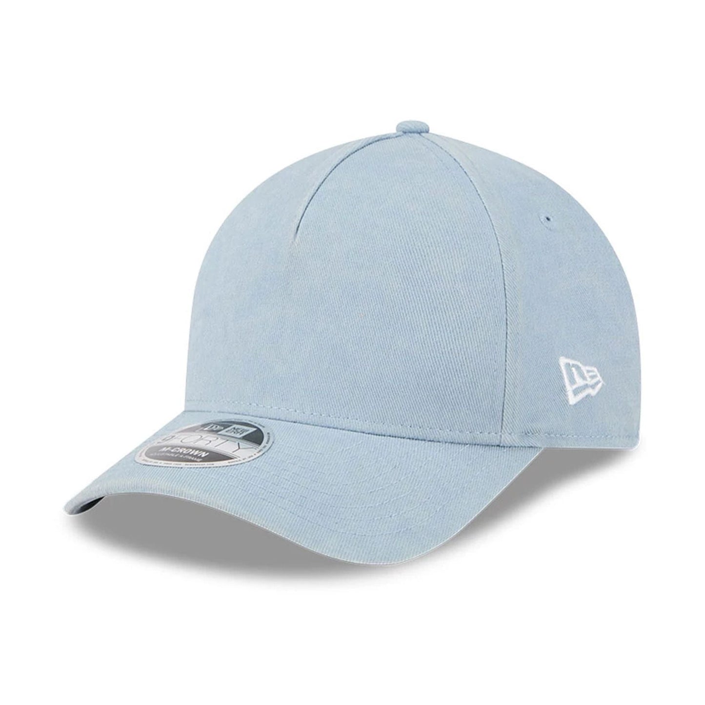 This is a New Era Pastel Blue 9FORTY M-Crown A-Frame Adjustable Cap 1
