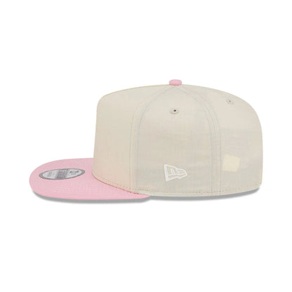 This is a New Era Cream & Pink 9FIFTY A-Frame Snapback Adjustable Cap 4