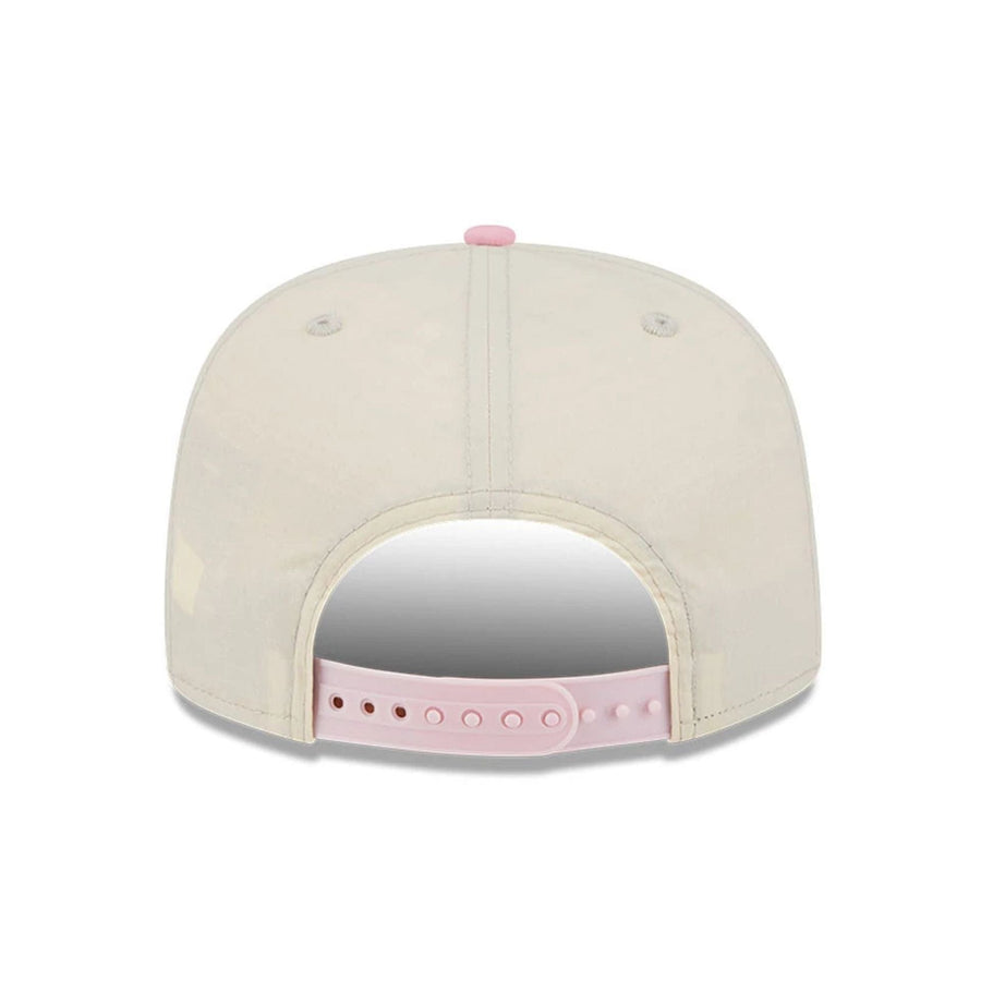 This is a New Era Cream & Pink 9FIFTY A-Frame Snapback Adjustable Cap 6