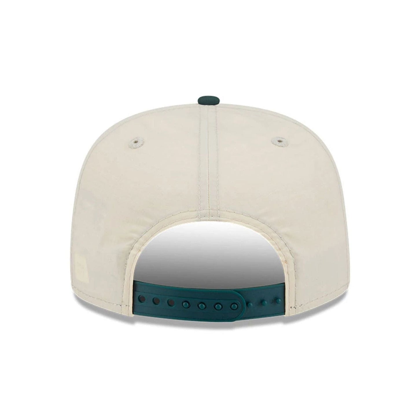 This is a New Era Cream & Dark Green 9FIFTY A-Frame Snapback Adjustable Cap 7