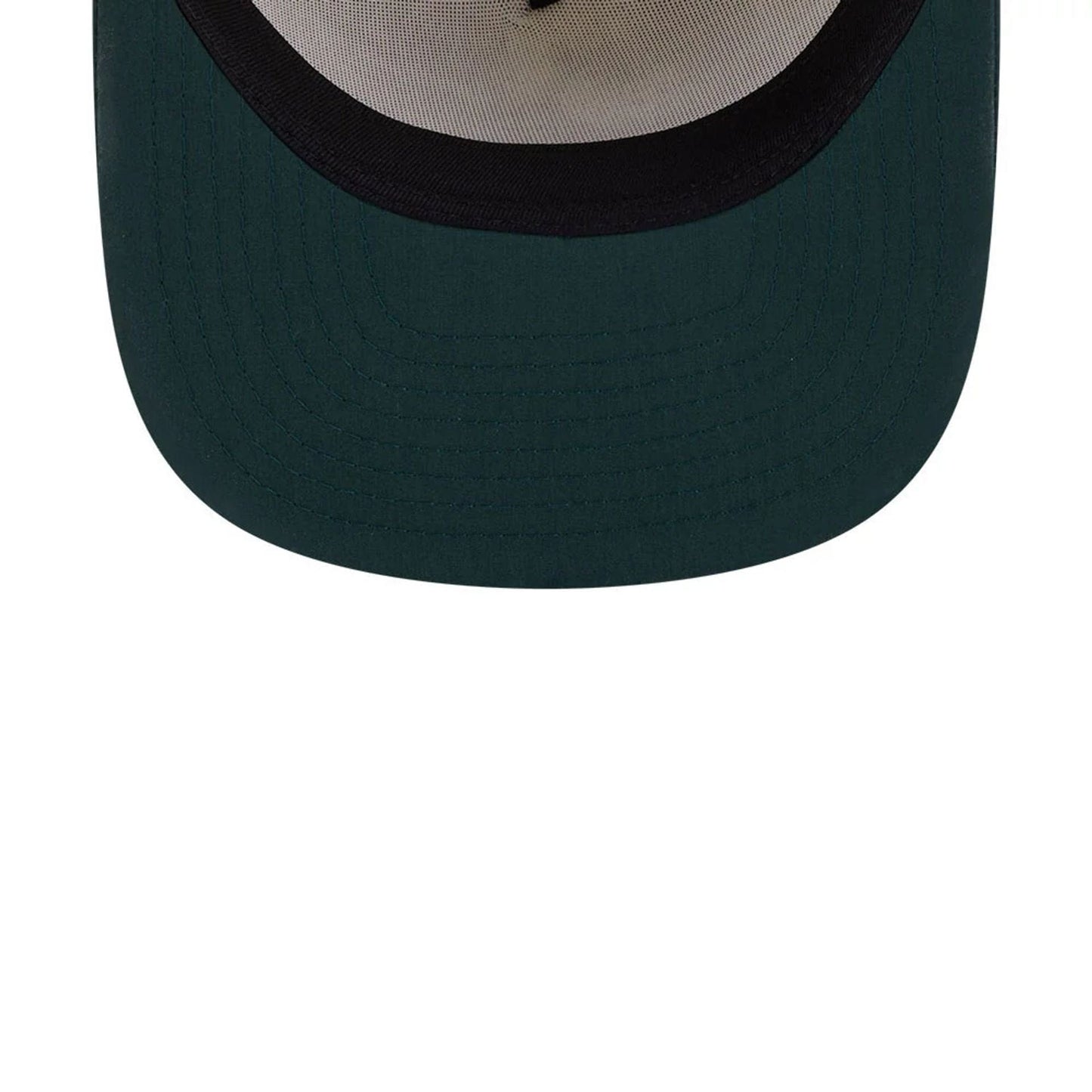 This is a New Era Cream & Dark Green 9FIFTY A-Frame Snapback Adjustable Cap 6