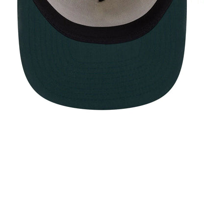 This is a New Era Cream & Dark Green 9FIFTY A-Frame Snapback Adjustable Cap 6