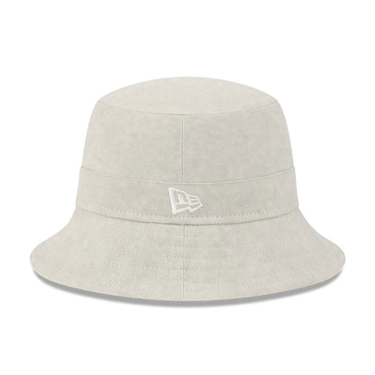 This is a New Era Light Cream Bucket Hat 2