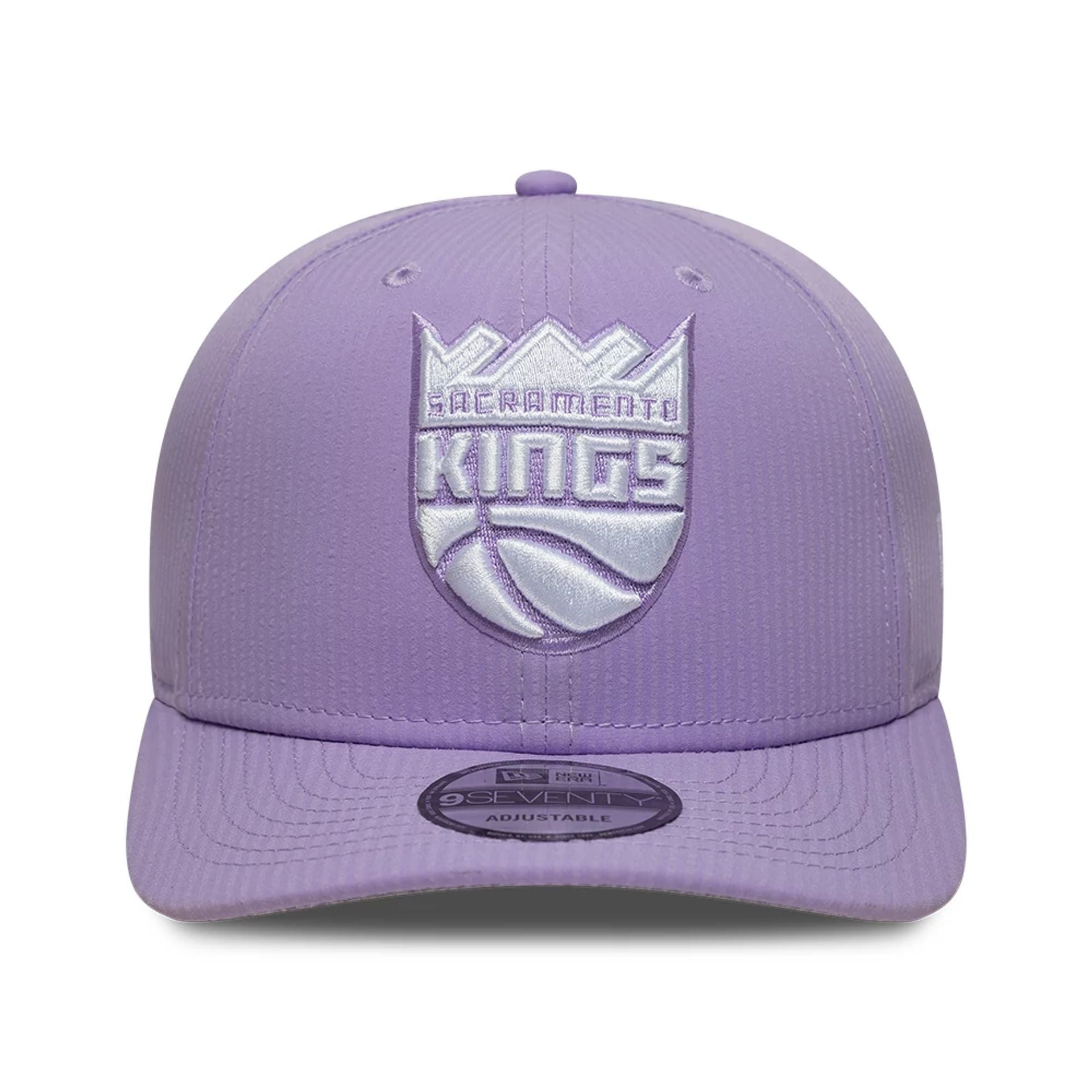 This is a Sacramento Kings Pastel Crepe Purple 9SEVENTY Stretch Snap Adjustable Cap 3