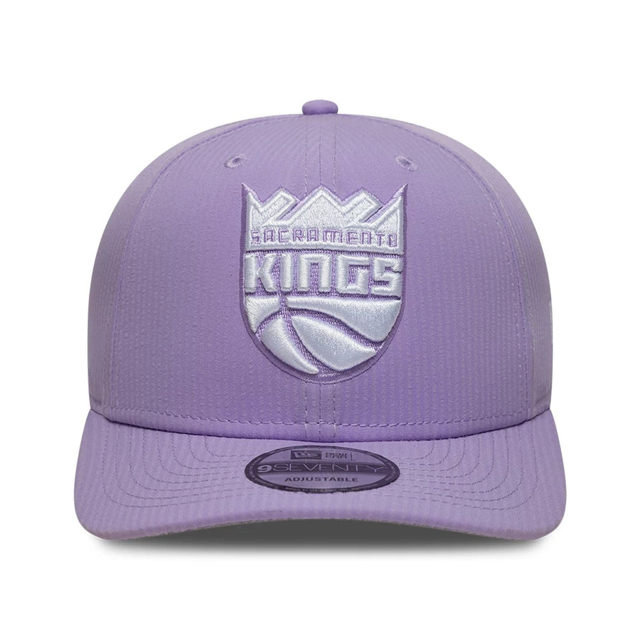 This is a Sacramento Kings Pastel Crepe Purple 9SEVENTY Stretch Snap Adjustable Cap 3